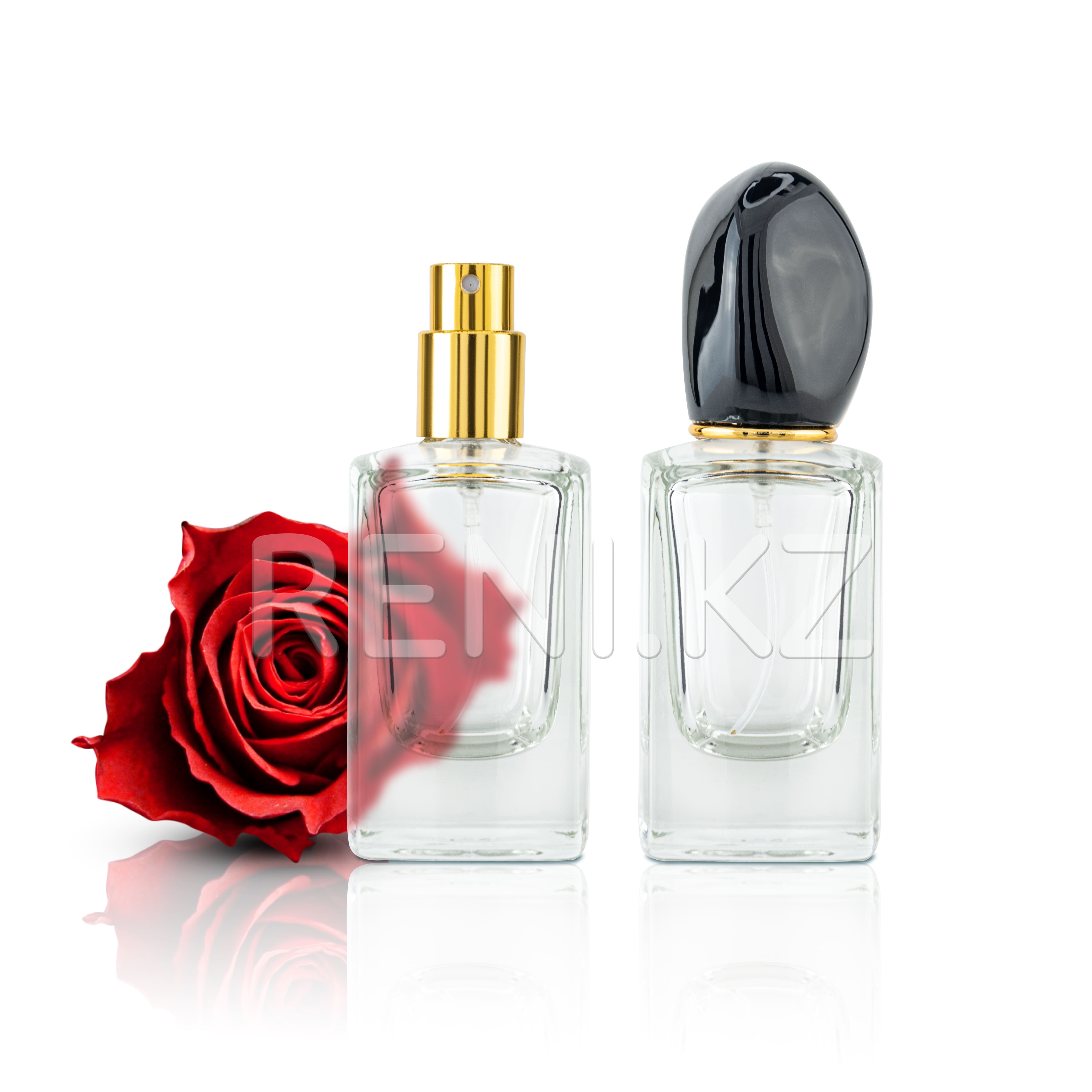 Фиори 30 мл, прозрачное стекло, черная крышка, спрей